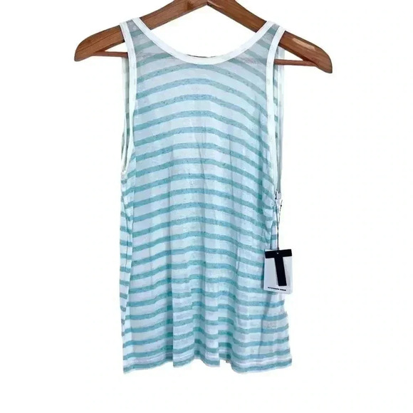 NWT Alexander Wang Blue White Striped Tank Top Nautical Summer Beach Size S - Picture 1 of 7